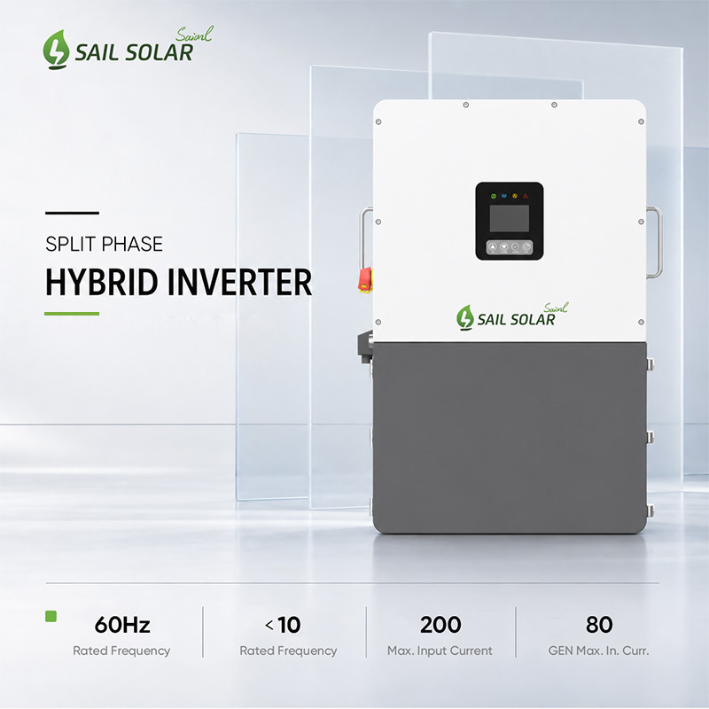 محول طاقة هجين من نوع SAIL SOLAR ذو طور منفصل وثلاث نقاط تتبع نقطة الطاقة القصوى (MPPT) بقدرة 8-15 كيلوواط للاستخدام المنزلي